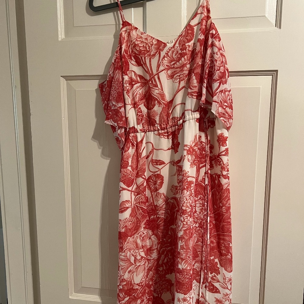 Loft Red Floral Dress